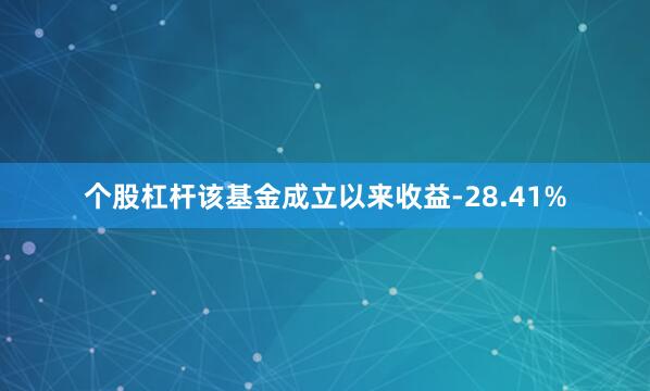 个股杠杆该基金成立以来收益-28.41%
